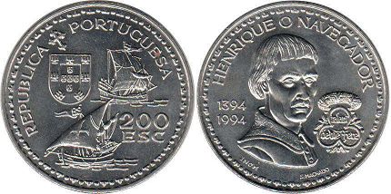 монета Португалия 200 эскудо 1994