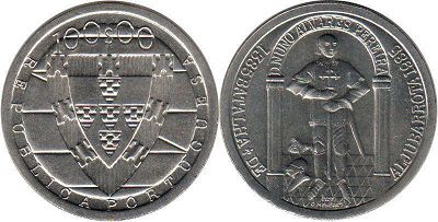 монета Португалия 100 эскудо 1985
