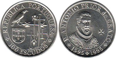 монета Португалия 100 эскудо 1995