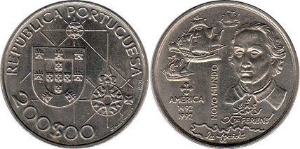 монета Португалия 200 эскудо 1992
