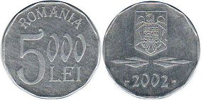 монета Румыния 5000 лей 2002