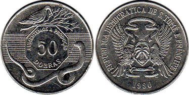 монета Сан-Томе и Принсипи 50 добр 1990