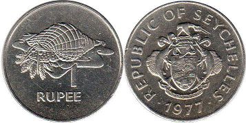 монета Сейшельские Острова 1 рупия 1977