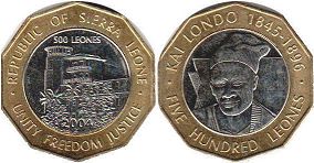 монета Сьерра-Леоне 500 леоне 2004