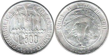 монета Сан-Марино 500 лир 1977