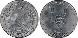 монета Сомалиленд 10 шиллингов 2012