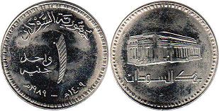 монета Судан 1 фунт 1989