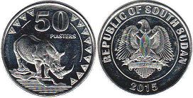 монета Южный Судан 50 пиастров 2015