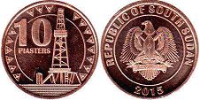 монета Южный Судан 10 пиастров 2015