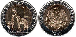 монета Южный Судан 1 фунт 2015