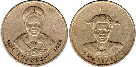 монета Свазиленд 1 лилангени 1986