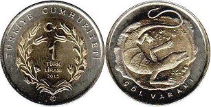монета Турция 1 лира 2015
