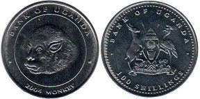 монета Уганда 100 шиллингов 2004