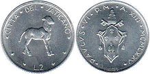 монета Ватикан 2 лиры 1971