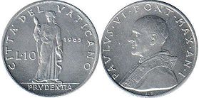 монета Ватикан 10 лир 1963