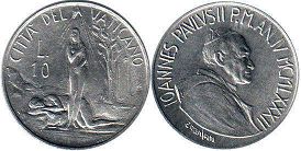 монета Ватикан 10 лир 1982