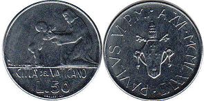 монета Ватикан 50 лир 1978