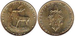 монета Ватикан 20 лир 1975