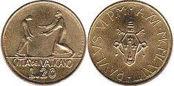 монета Ватикан 20 лир 1978