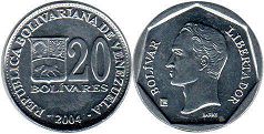 монета Венесуэла 20 боливаров 2004