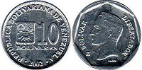 монета Венесуэла 10 боливаров 2002