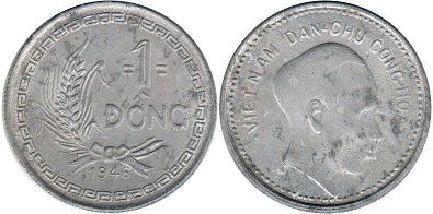 монета Вьетнам 1 донг 1946
