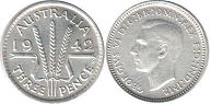 монета Австралия 3 пенса 1942
