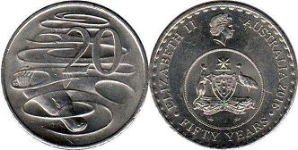 монета Австралия 20 центов 2016