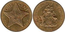 монета Багамы 1 цент 1974