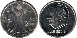 монета Бельгия 50 франков 2000
