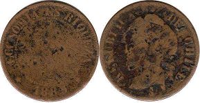 монета Чили 1 сентаво 1885