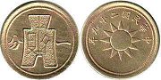 монета Китай 1 фынь 1940