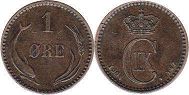 монета Дания 1 эре 1904