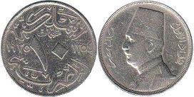 монета Египет 10 милльемов 1935