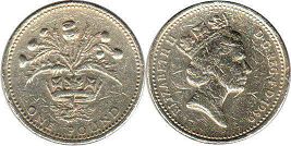 монета Великобритания 1 фунт 1989
