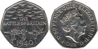 монета Великобритания 50 пенсов 2015