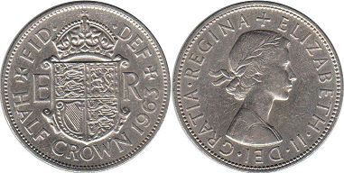монета Великобритания 1/2 кроны 1963