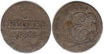 монета Саксен-Кобург-Заальфельд 3 крейцера 1825