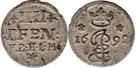 монета Хильдесхайм 4 пфеннига 1692