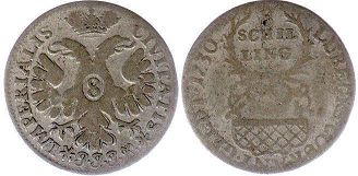 монета Любек 8 шиллингов 1730
