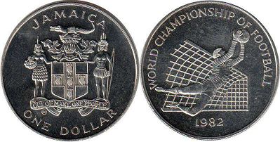 монета Ямайка 1 доллар 1982