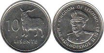 монета Лесото 10 лисенте 1983