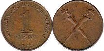 монета Малайя 1 цент 1962