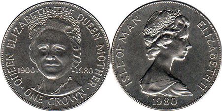 монета Остров Мэн крона 1980