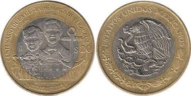 монета Мексика 20 песо 2014