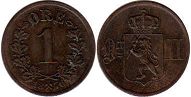 монета Норвегия 1 эре 1876