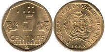 монета Перу 5 сентимо 1998