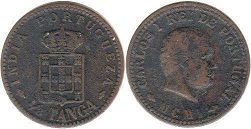 монета Португальская Индия 1/8 таньги 1901