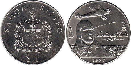 монета Самоа 1 тала 1977