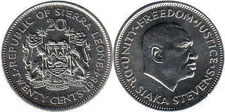 монета Сьерра-Леоне 20 центов 1984